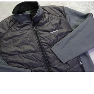 Wells Fargo Hybrid Puffer Softshell Jacket Gray Full Zip XL UltraClub Men's XL